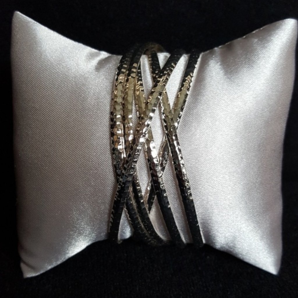 Silver Hammered Bangles